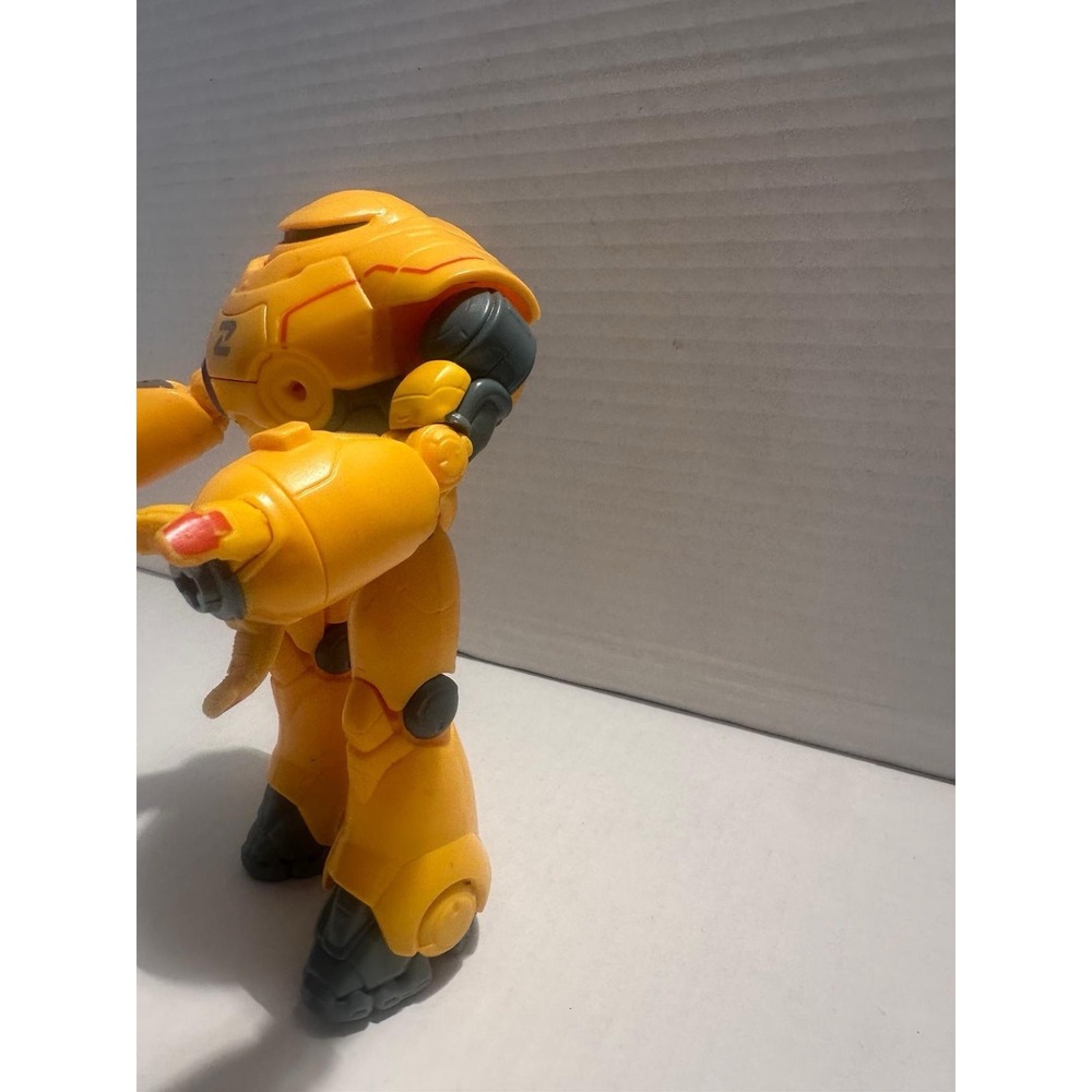 Yellow Robot Toy Action Figure Modern Design Collectible Kids Gift Display